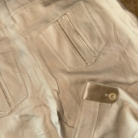 WHBM silky cargo pants with ribbon/satin trim NWOT - Picture 8 of 11